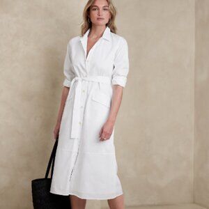 NWOT Banana Republic Poplin Midi Shirtdress